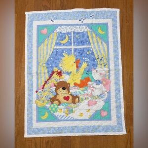Vintage Little Suzy’s Zoo handmade baby quilt blanket lightweight toddler